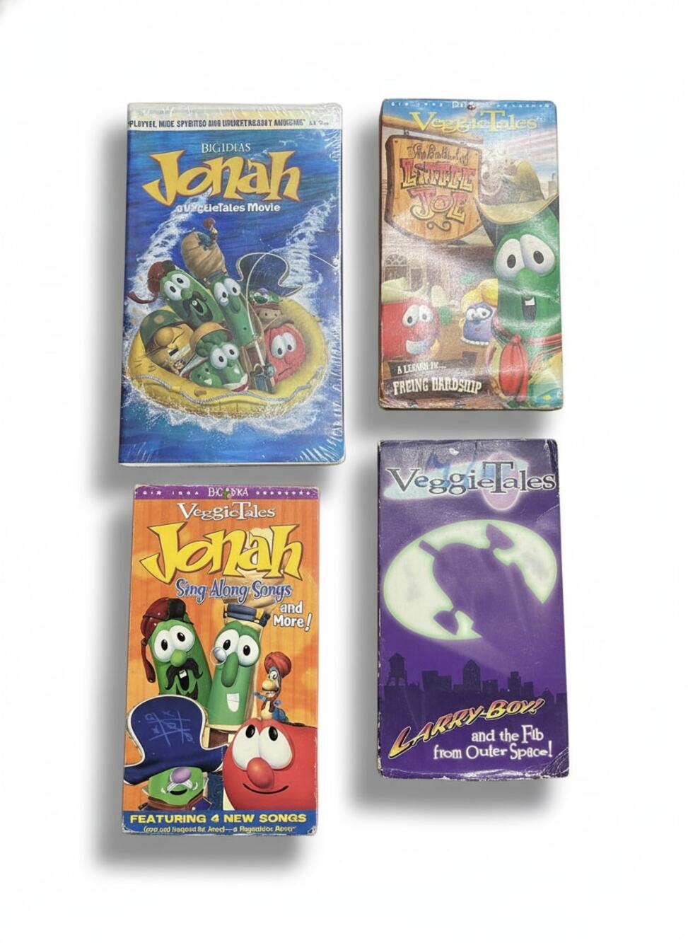 VeggieTales VHS Movie Lot 4: Jonah Sealed, Little Joe, Larry-Boy, Sing Along